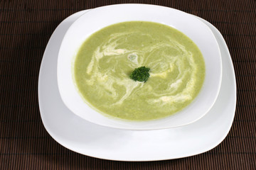 pea soup puree with sour cream