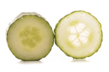two slices of cucumber