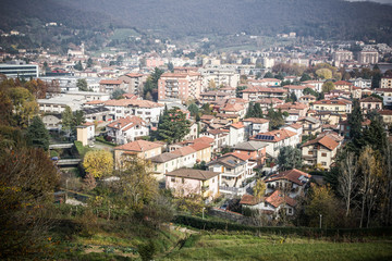 Bergamo cityscape background.