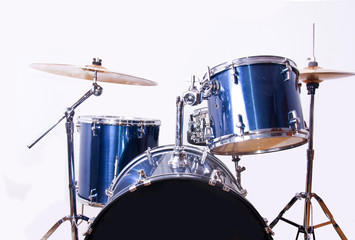 Fototapeta na wymiar Drums over white background.