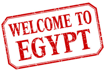 Egypt - welcome red vintage isolated label