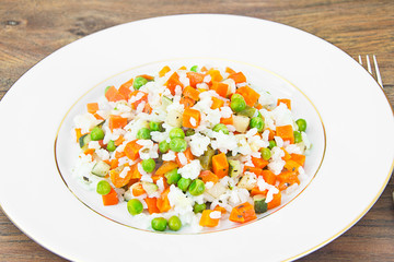 Risotto with Vegetables, Carrots, Peas
