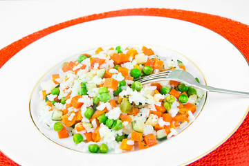 Risotto with Vegetables, Carrots, Peas