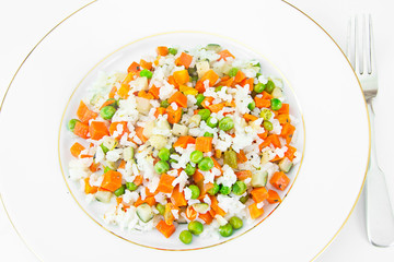 Risotto with Vegetables, Carrots, Peas