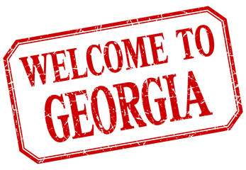 Georgia - welcome red vintage isolated label