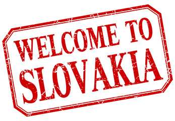 Slovakia - welcome red vintage isolated label