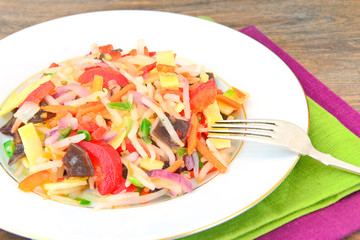 Juicy Vegetable Stew. Paprika, Peas, Carrots. Diet Food.