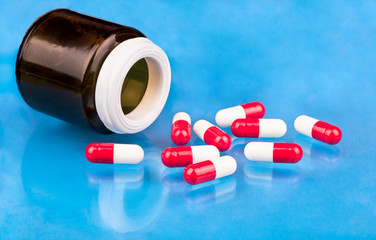 Red and white capsules