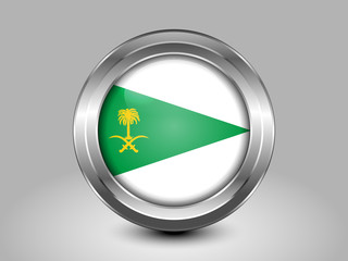 Saudi Arabia Variant Flag. Metal Round Icon