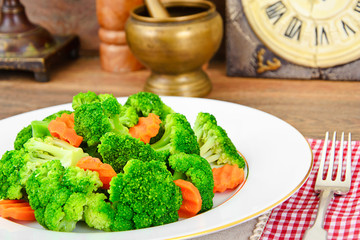 Broccoli and Carrots. Diet Fitness Nutrition
