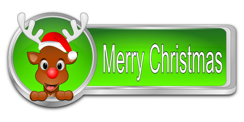 Reindeer wishing Merry Christmas Button