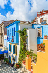 Colorful houses in Kokkari village, Samos island, Greece