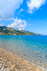 Crystal clear sea on Kokkari beach, Samos island, Greece