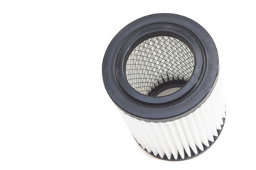 round engine air filter on a white background