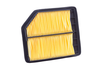 Flat air filter of the engine of the car on a white background