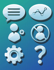 Flat social icons set