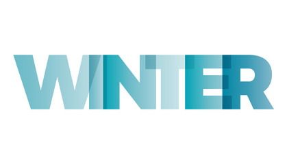 The word Winter. Vector banner with the text colored rainbow.