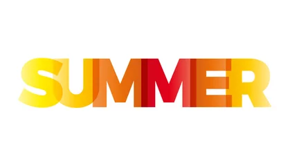 Foto op Plexiglas The word Summer. Vector banner with the text colored rainbow. © puckillustrations