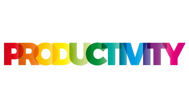 The word Productivity. Vector banner with the text colored rainb