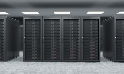 3D rendering of server for data storage, processing and analysis
