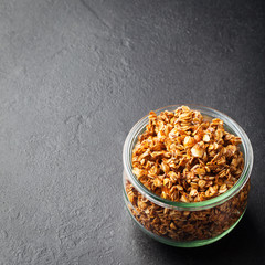 Healthy breakfast Fresh granola, muesli 