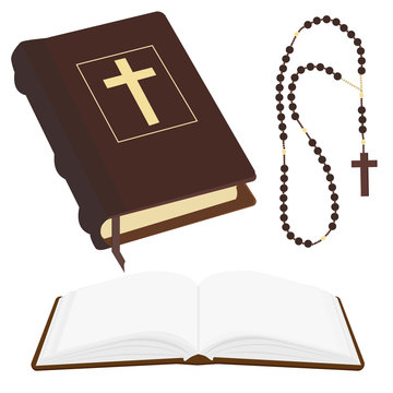 Bible and rosary beads