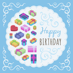 Birthday vector decorating design