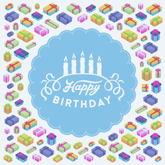 Fototapeta premium Birthday vector decorating design