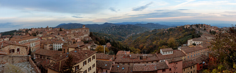 Fototapeta na wymiar Panoramic view of Perugia - Italy