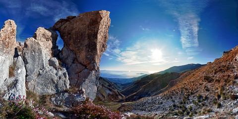 Panorama sky rocks