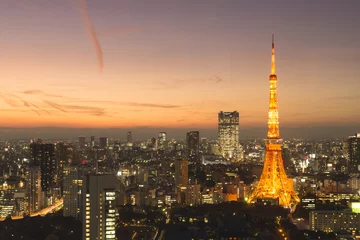 Selbstklebende Fototapeten Tokyo Tower, Tokio, Japan © somchaij