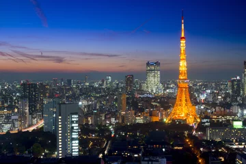 Zelfklevend Fotobehang Tokyo Tower, Tokyo, Japan © somchaij