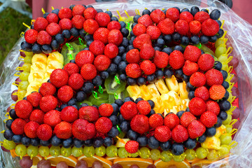 Cake for 25 years. A cake for a birthday. Cake of anniversary. Culinary masterpiece on holiday....
