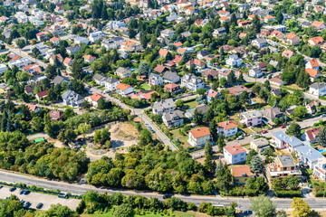 Aerial View Of Suburbs Roofs In Vienna, Austria.