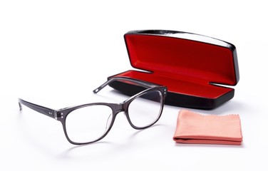 Spectacles with cleaning cloth and Case for glasses