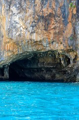 Entrance view of a sea cave in Capo Palinuro