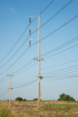 Obraz premium Electric pole of high voltage line
