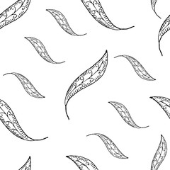 Obraz premium Seamless pattern with leaves and plants