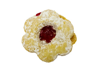 Flower shaped jam cookie
