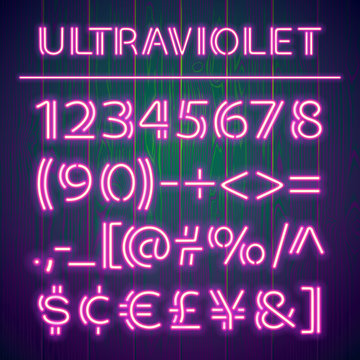 Glowing Ultraviolet Neon Numbers