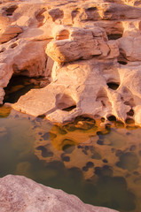 Sam-Pan-Bok Grand Canyon , Amazing of rock hole stone in Mekong