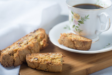 Homemade almond biscotti cooke baking