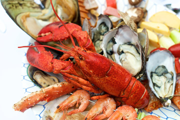 Seafood lobster on table