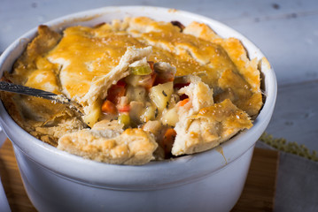 homemade vegetarian pot pie entre