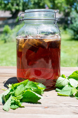 Jar of sun tea summer drink