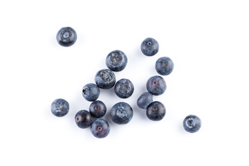 Blueberries on white background