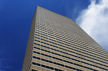 low angle view of skyscraper in Boston downtown