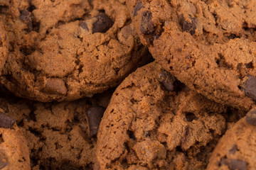 Chocolate chip cookies isolated on white