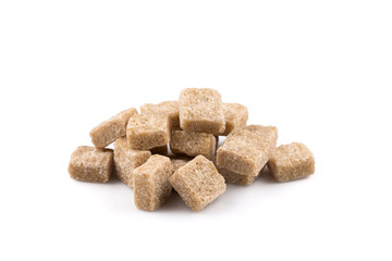 brown sugar cubes isolated