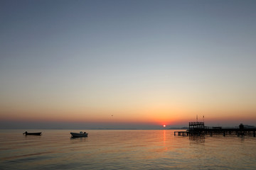 Fototapeta premium Sunrise at Busaiteen beach, Bahrain